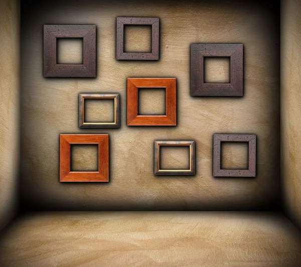 Frames on empty room Royalty Free Stock Images