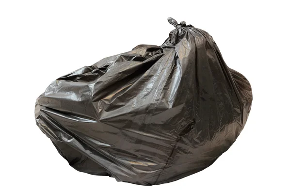 Grande saco de lixo isolado preto — Fotografia de Stock