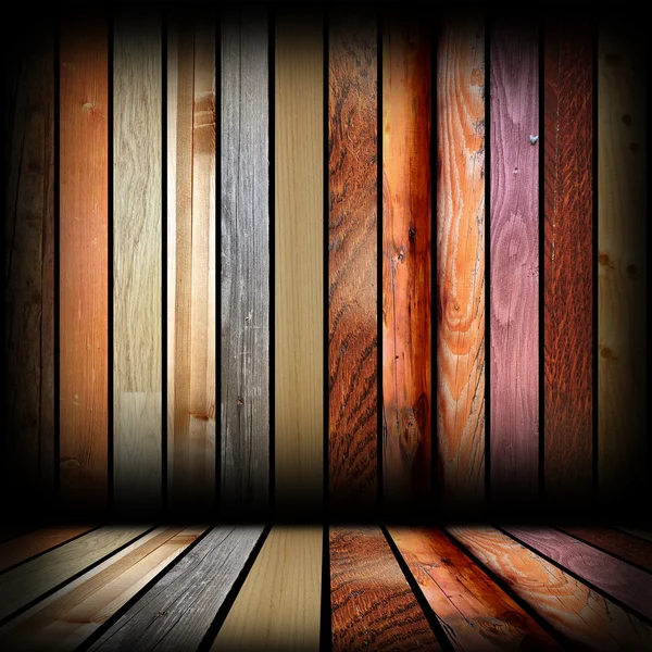 Planches de différentes couleurs sur fond intérieur — Photo