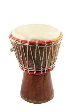 beyaz zemin üzerine Afrika djembe