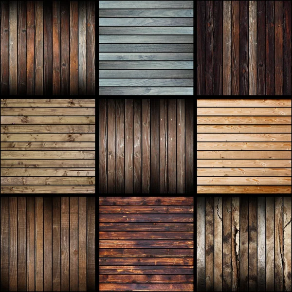 Collection de planches de bois abstraites intéressantes — Photo