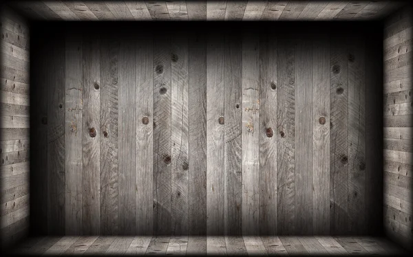 Finition en bois gris sur fond intérieur vide — Photo