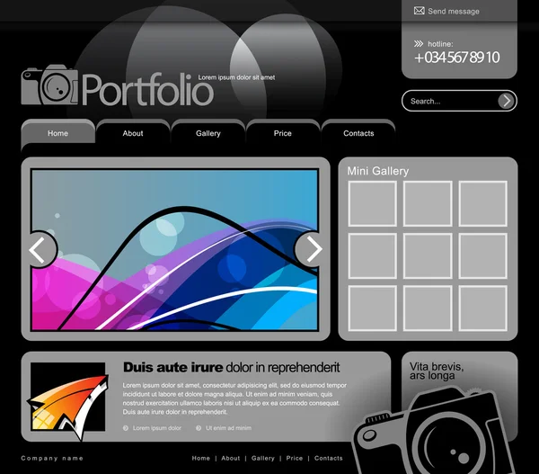 Grigio Sito web Template 960 Griglia . — Vettoriale Stock