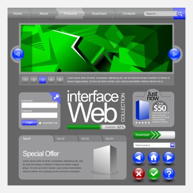 gri Web sitesi şablonu 960 grid.