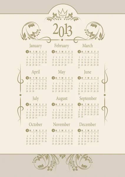 2013-kalendern. vektor illustration — Stock vektor