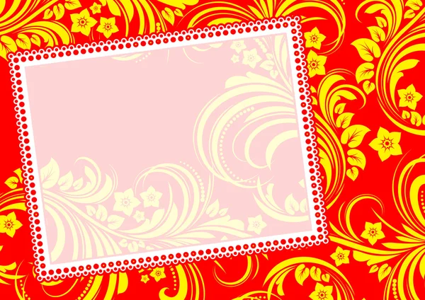 Vector fotoframe op een floral abstracte achtergrond — Stockvector