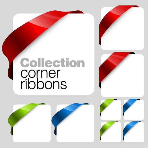 Collection of Vector corner ribbons — Stock Vector