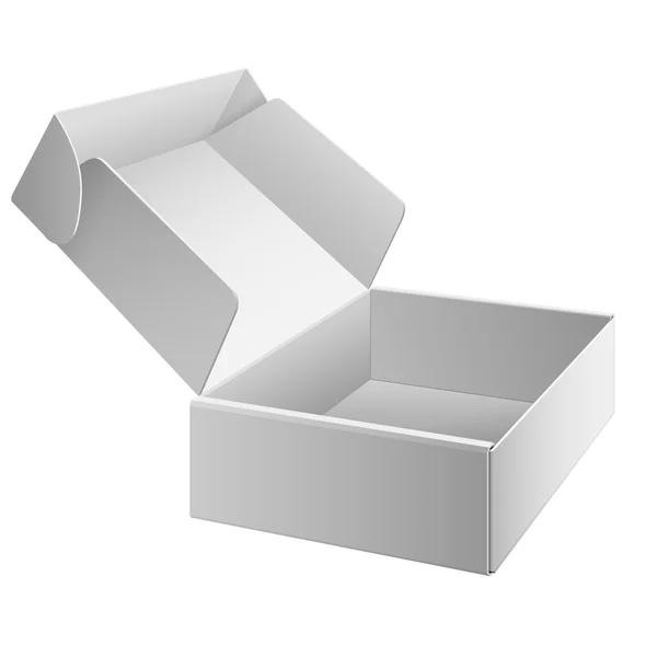 Caja blanca abierta. Para dispositivos electrónicos — Vector de stock