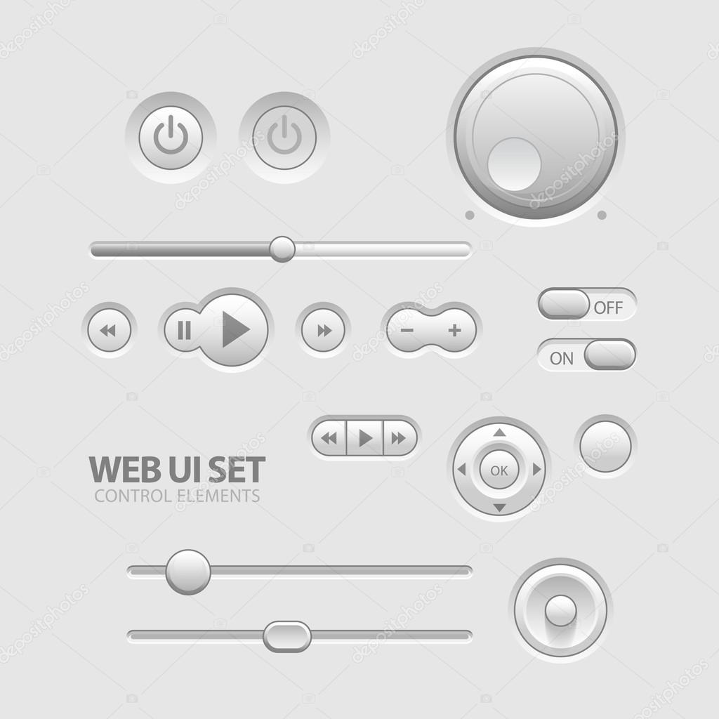 Light Web UI Elements Design Gray.