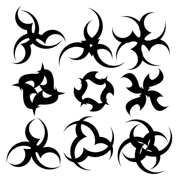 Plantillas para tatuaje y diseño en forma de cruz sobre diferentes temas — Vector de stock