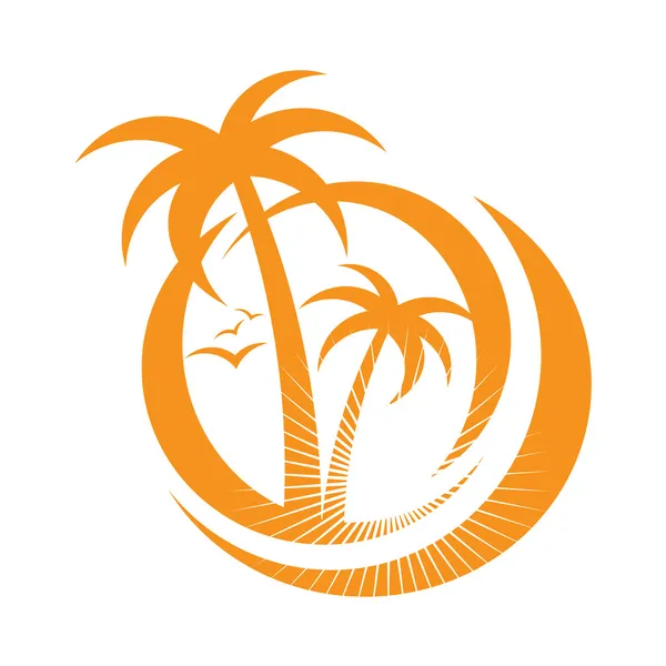 Palm tree emblem. ikonen tecken. designelement — Stock vektor