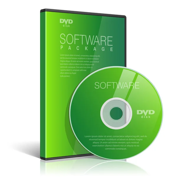 Реалистичный случай для DVD или CD диска — стоковый вектор
