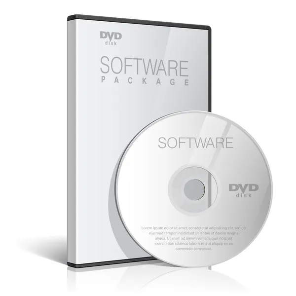 Реалистичный случай для DVD или CD диска — стоковый вектор