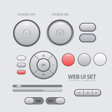 serin gerçekçi açma/kapatma düğmesi gri renk. vektör