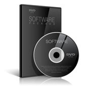 Black Realistic Case for DVD Or CD Disk with DVD Or CD Disk. Text, reflection and background on separate layers. Vector Illustration