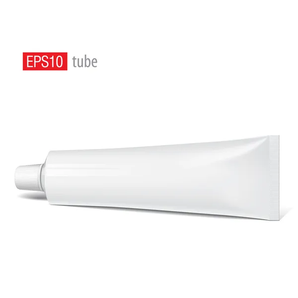 Realistiska vit tub. för kosmetika, salvor, grädde, tand klistra, limma vector.elements — Stock vektor