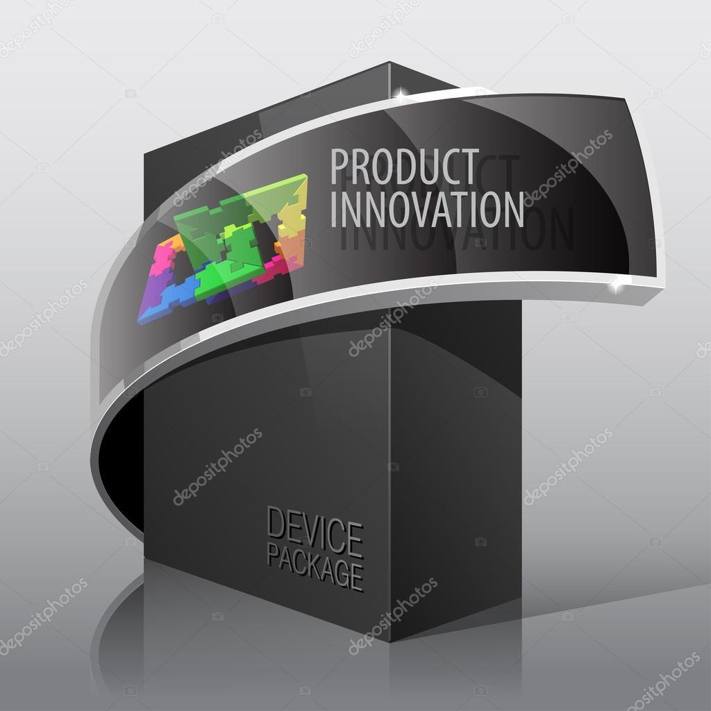 Dark Package Cardboard Box. For presentation