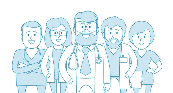 Ομάδα Γιατρών Του Ιατρικού Μας Προσωπικού Ιατρικοί Ειδικοί Γιατρός Κλινική — Διανυσματικό Αρχείο