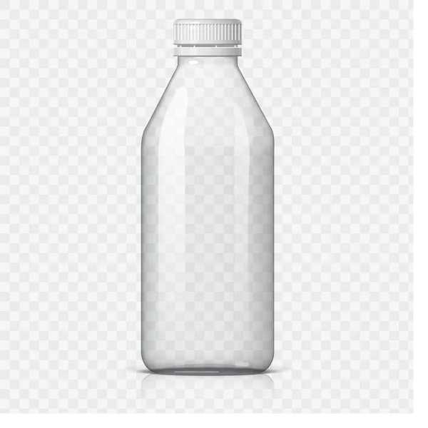 Realistic Plastic Bottle Transparent Background Mock Template Vector Illustration — 图库矢量图片