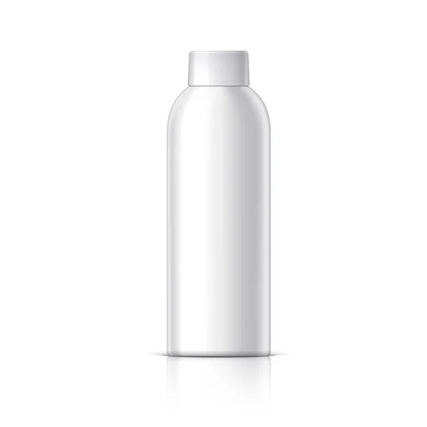 Cool Ρεαλιστικό Λευκό Πλαστικό Μπουκάλι Συλλογή Καλλυντικών Για Κρέμα Σούπες — Διανυσματικό Αρχείο