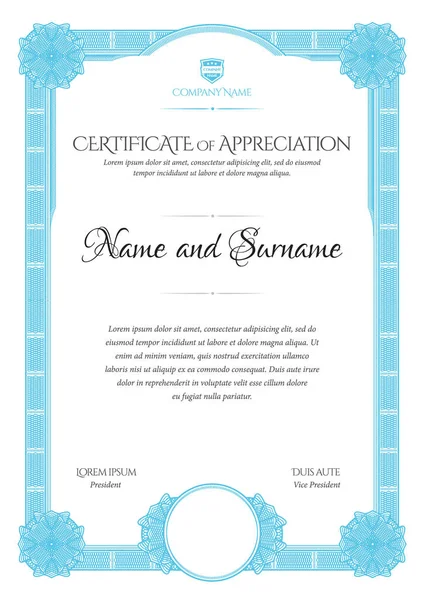 Шаблон Сертифіката Диплом Сучасного Дизайну Або Подарунковий Сертифікат Рамка Візерунка — стоковий вектор