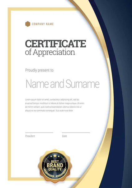 Certificate Template Diploma Modern Design Gift Certificate Vector Illustration — Stock Vector