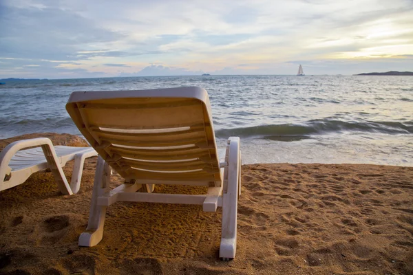 Beach chair on Pataya beach Thailand — Stock Photo, Image