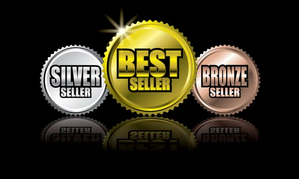 Best seller medal concept vector — Stock Vector