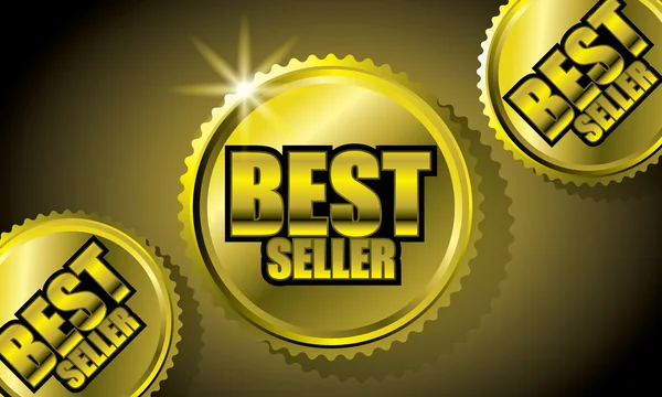 Mejor vendedor medalla concepto vector — Vector de stock