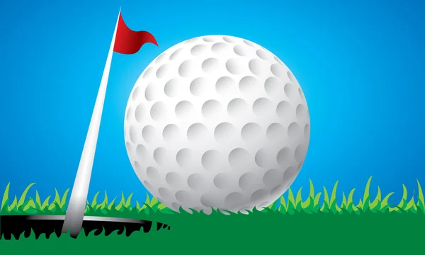 Piłeczki do golfa na krawędzi otworu wektor — Wektor stockowy
