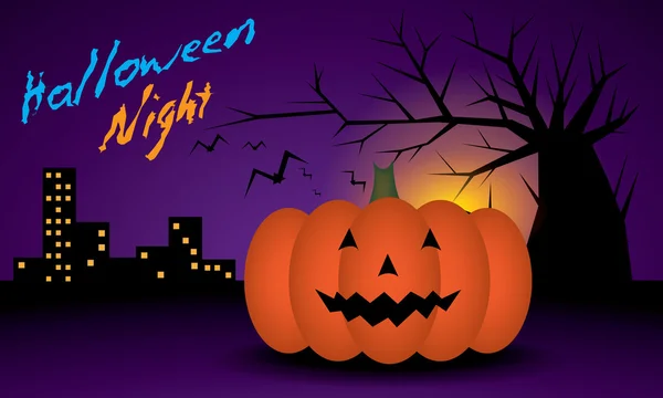 Halloween Night pumpkin vector — Stock Vector