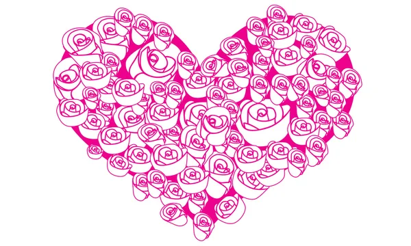 Rose flower in the heart shaped vector — Stock Vector