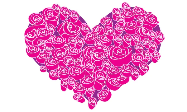 Rose flower in the heart shaped vector — Stock Vector