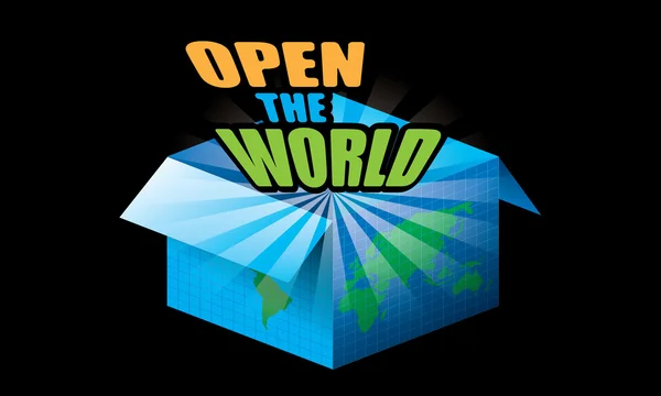 Ouvrir le monde concept vecteur — Image vectorielle
