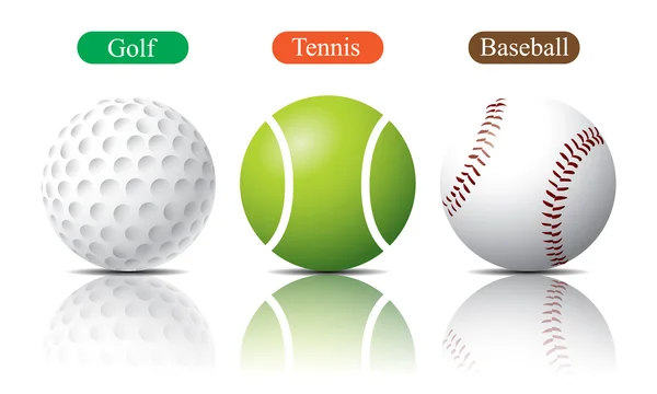 Sport Balls set Golf, tenis, beyzbol