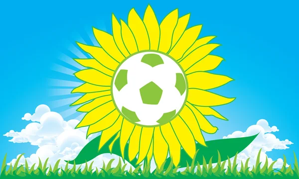 Vecteur de football de tournesol — Image vectorielle