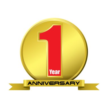 1 yıl yıldönümü yaratıcı kavramı vektör