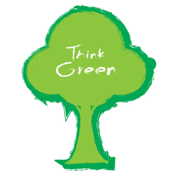 Penser vecteur arbre vert — Image vectorielle
