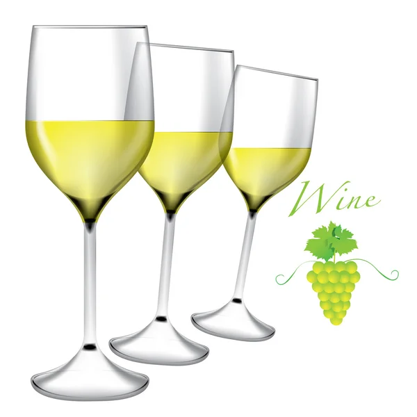 Szkło wino - kiście winogron wektor — Wektor stockowy