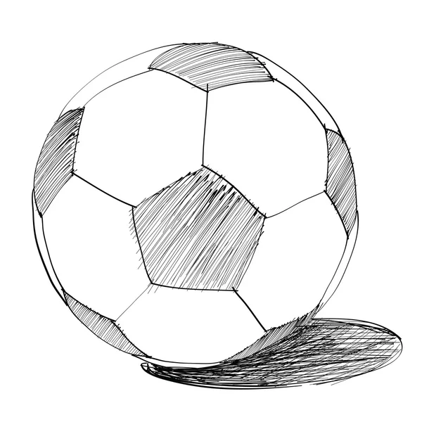 Pallone da calcio disegnato a mano — Vettoriale Stock