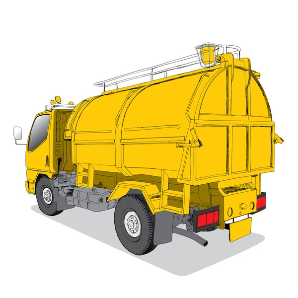 Garbage truck - Hand Drawn — Stock Vector