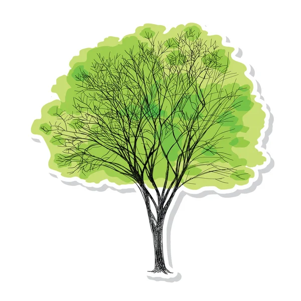 Árbol - Dibujado a mano — Vector de stock