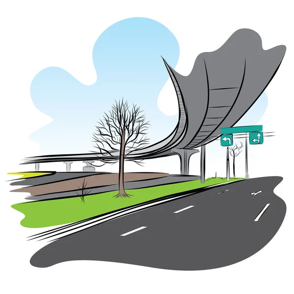 Karayolu Üstgeçit gökyüzü tren Köprüsü altında