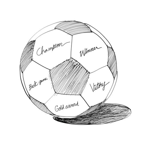 サッカー ボール手描き — ストックベクタ