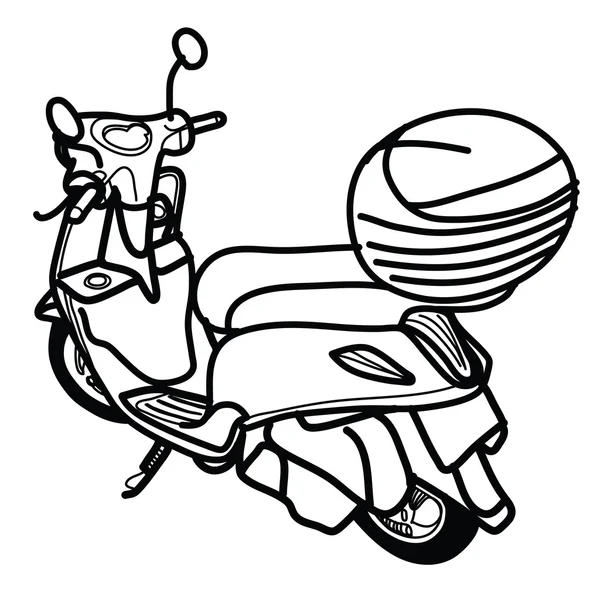 Scooter - Hand Drawn — Stock Vector