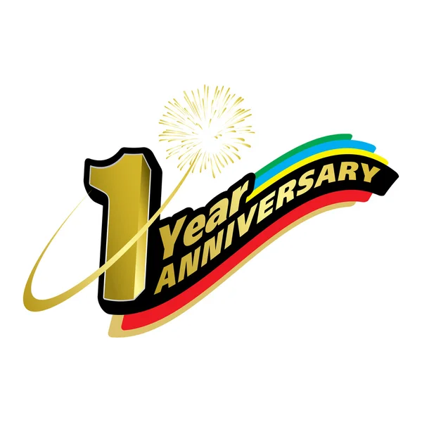1 yıl yıldönümü yaratıcı kavramı vektör