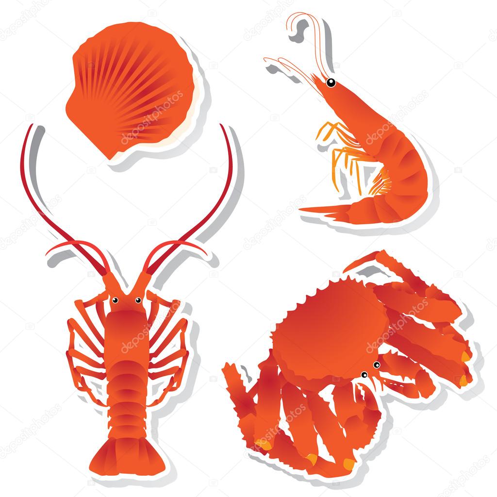 Seafood: shrimp, crawfish, crab, Scallops