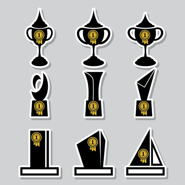Trophy cups vector — Stock Vector