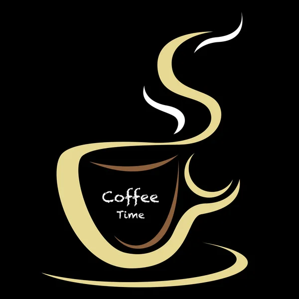 Koffie beker embleem — Stockvector