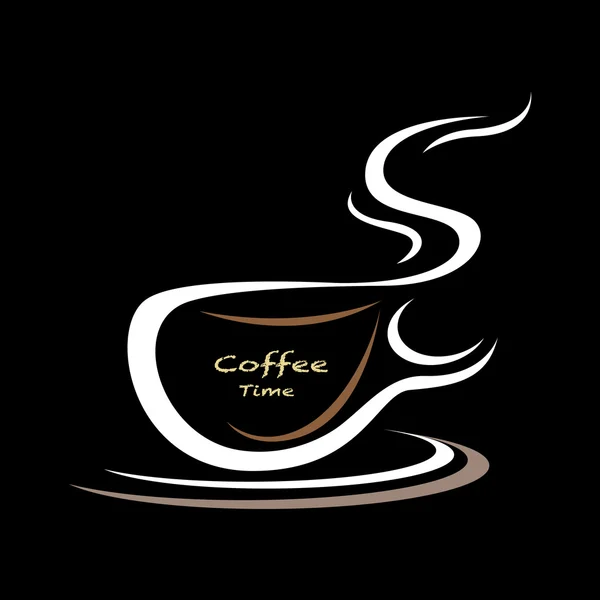 Kaffe kopp emblem — Stock vektor